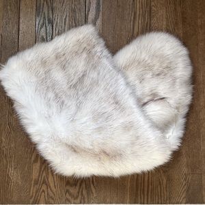 White Faux Fur Wrap - winter white bridal fur shawl